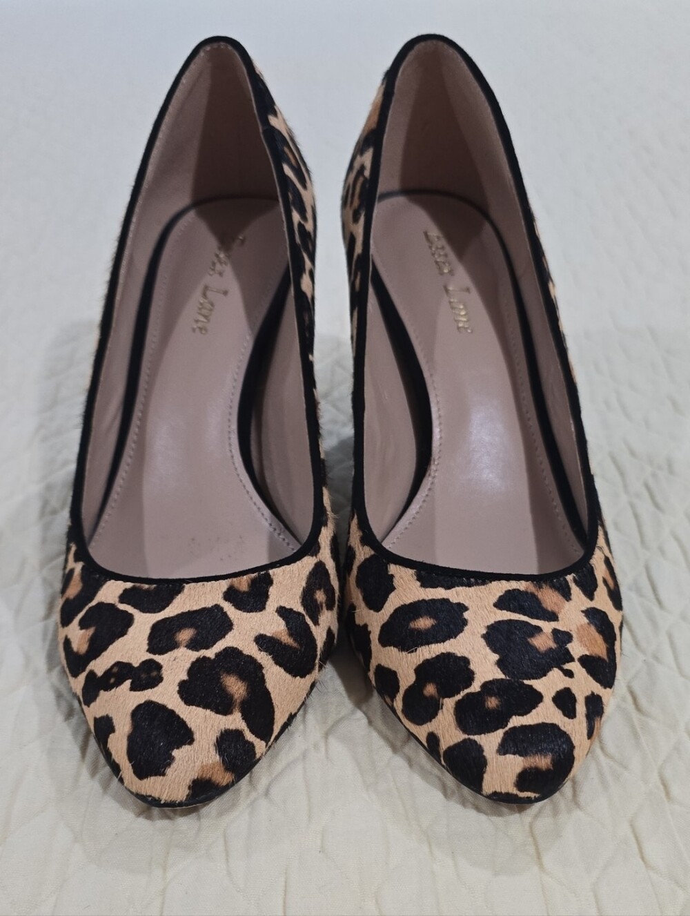 Essex Lane Leopard Print Pointed Pumps in Tan and Black